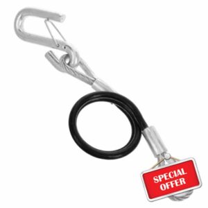 VALICLUD Steel Wire Trailer Safety Cables with Hook Self Coiling Tow Cords for Boats and Trailers Heavy Duty Towing Accessory for Vehicle Security