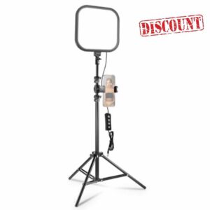 NEEWER BASICS15W 10.8" LED Video Light Panel Lighting Kit with 63" Tripod Stand/Phone Holder