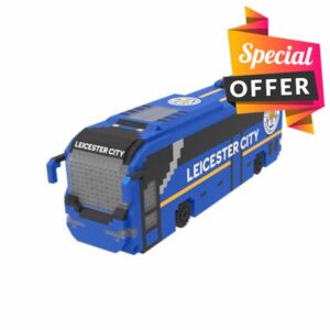 FOCO Officially Licensed Leicester City Football BRXLZ Bricks 3D Coach Toy Model - Premier League Construction Toy - 1220 Pieces - Ages 12+ - Sports Merchandise