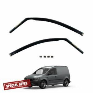 Van Demon Team HEKO Wind Deflectors VW Caddy 2004-2020 Compatible Front Set of Window Deflectors Accessories Smoked UV & Scratch Resistant Acrylic In-Channel Fitting Air Ventilation & Rain Protectio