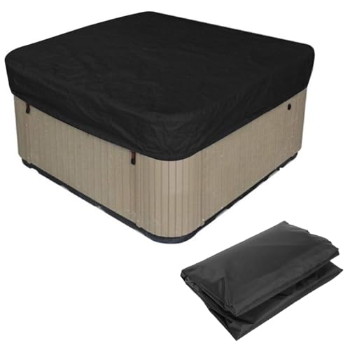 Foldable Rainproof Dustproof Solar Protection for Hot Tub Garden Furniture- Black (231x231x30cm)