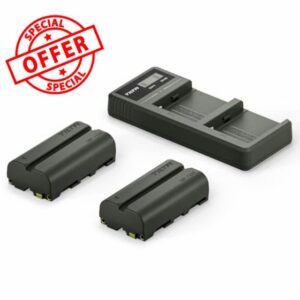 NP-F550 Battery(3500 mAh) 2-Pack and Dual LCD Battery Charger Set