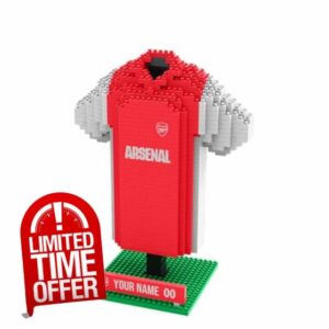 FOCO Officially Licensed Personalised Football BRXLZ Desk Shirt 3D Bricks Building Construction Toy (Arsenal FC (918 pieces))