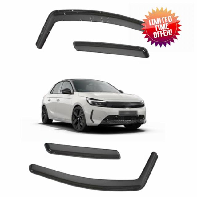 In-Channel Window Deflector for Vauxhall Corsa D/E 5 Door Hatchback 2006-2019 Wind Visors Sun Rain Guard Vent Weather Shields