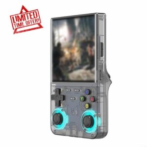 R36 Ultra Handheld Game Console with 128GB Storage and 4.0-inch HD Screen Retro Gaming Device for Portable Play(Black)