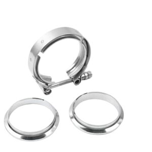 Universal Car Accessories V Band Clamp with 2 Flat Flange for Turbos Blow-Off Valves Mufflers Exhaust Pipes Downpipes