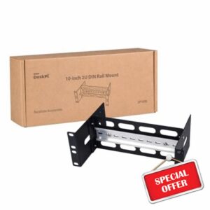 GeeekPi 10-inch 2U Adjustable Depth DIN Rail Mount Bracket for DeskPi RackMate T1/T0/T2/T0 Plus/T1 Plus