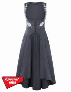 Scarlet Darkness Renaissance Hood Dress for Women Hoodie Underbust Medieval Costume with Pockets