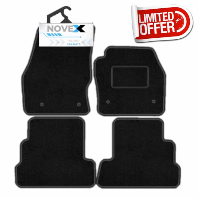 Tailored Carpet Car Mats Compatible With Ford Kuga 2015 to 2019 – Custom Fit Floor Mats – Anti-Slip Back – Heel Pad – Durable Black Carpet – Easy Clea