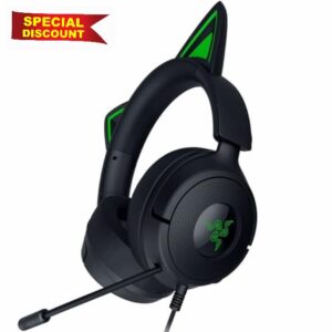 Razer Kraken Kitty V3 X - Wired Kitty Headset for Gaming - Iconic Kitty Ears - 270g Lightweight - HyperClear Cardioid Mic - TriForce 40 mm Drivers - 3