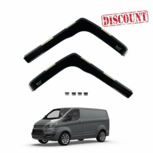 Team HEKO Wind Deflectors Ford Transit Custom 2013-2024 GEN1 Compatible Front Set of Window Deflectors Accessories UV Scratch Resistant Acrylic In-Channel Fitting Air Ventilation Rain Protectio
