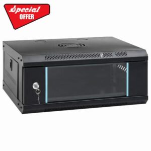 idaXL Network Cabinet with Storage Black 53 x 45 x 21 cm Steel