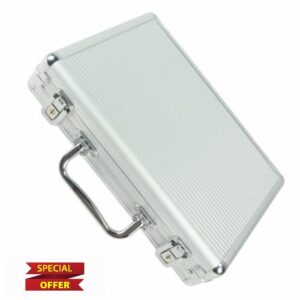 VICASKY Aluminum Carrying Case with Handle Sturdy Poker Chips Storage Box for Cards and Jettons Protective Container for Texas Hold Portable Heavy-Duty Storage Box