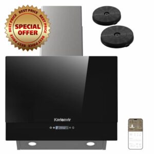 Angled Black Cooker Hood 60cm