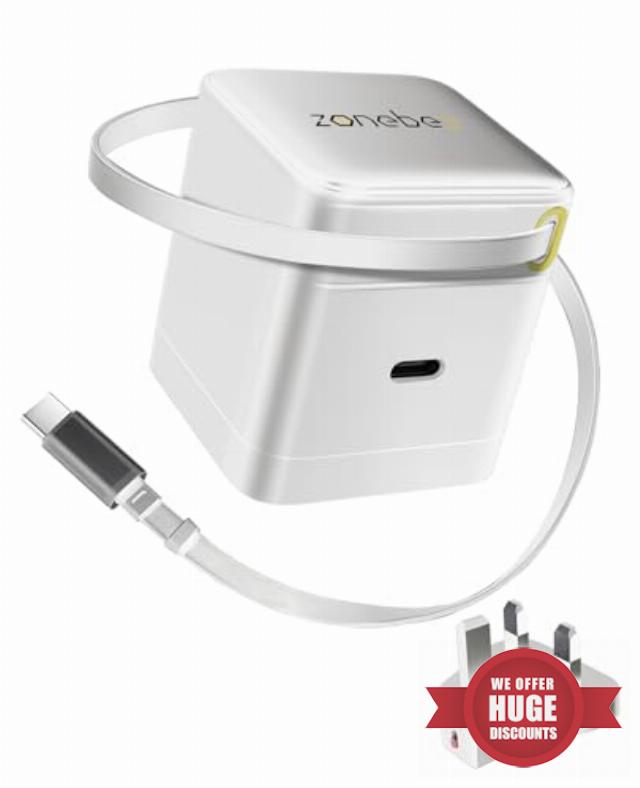 65W GaN Ultra-Fast Charger with Retractable Cable