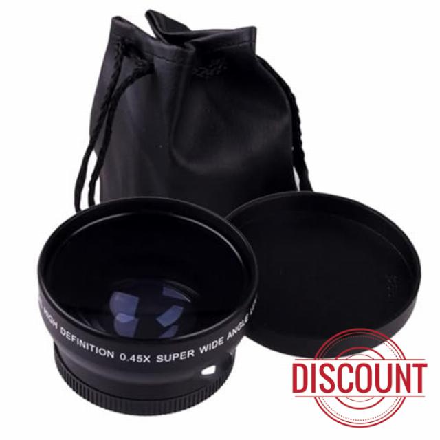 Compatible for Canon EOS 4000D 2000D 58MM 0.45x Wide Angle Lens with Macro for 18-55mm Lens