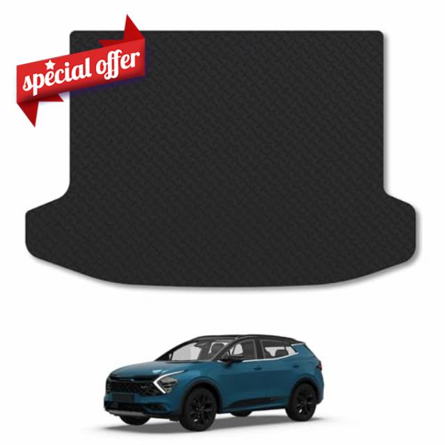 Kia Sportage [Hybrid] (Upper Boot - With Subwoofer) (2021+) 5mm Rubber Boot Liner Compatible with Mat Accessory Premium Thick Tailored Protector Anti-Slip Durable Custom Fit Dog Friendly Heavy-Duty