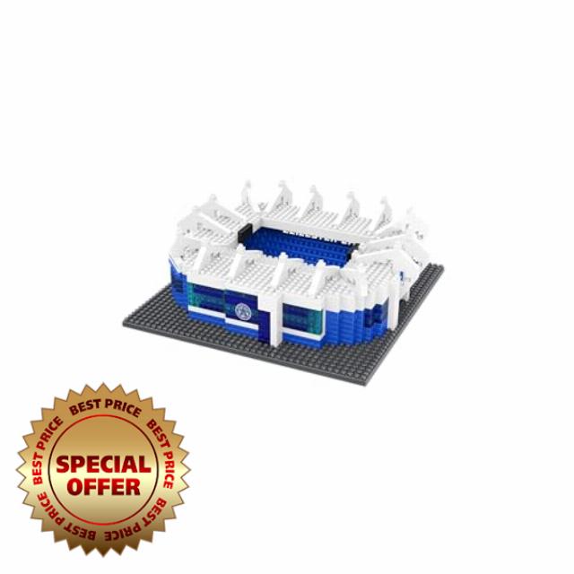 FOCO Officially Licensed Leicester City King Power 3D Bricks Mini BRXLZ Football Stadium Construction Set - Premier League - 1090 Pieces - Ages 12+