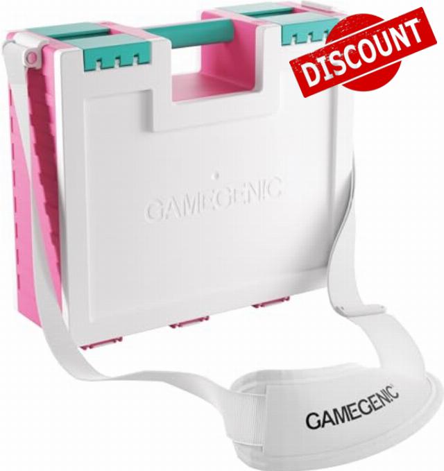 Gamegenic | Game Castle Pink/White/Teal | Game Accessory and Card Storage Containe