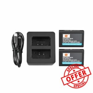 DSTE 2-Pack BP-SCL5(7.4V/1200mAh) Battery + Dual USB Charger Compatible for LEICA M10