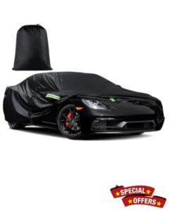 Car Cover for Winter Waterproof Universal Car Cover 4.9m×1.85m×1.5m Fits 157-171 Inch Cars SUVs Winter All Weather with Reflective Strips Right Side Zipper Securing Straps