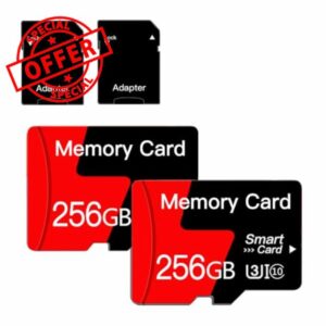 [2-Pack]256GB MicroSD Memory Card Micro SD Card With Adapter Class 10