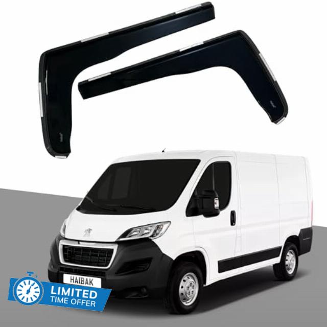 Wind Deflectors Set Compatible with Peugeot Boxer MK3 2006-Onwards | 2-Piece Van Tinted In-Channel Fitme