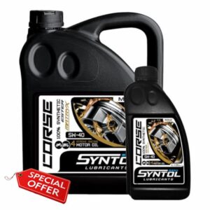 Syntol Corse 5W-40 Fully Synthetic Motorcycle Engine Oil Jaso MA/MA2 (5L)