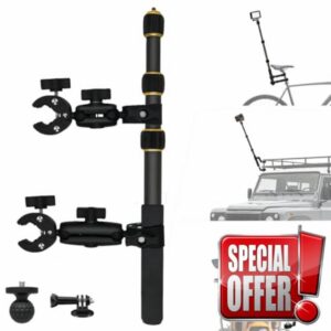 OSMO 360 Motorcycle Camera Mount Kit with 43" Invisible Selfie Stick Compatible with Insta360 X5-X Heavy Duty Bike Handlebar Clamp compatible for GoPro 13-3 Bicycle ATV UTV Riding Moto Vlogging (Gold)