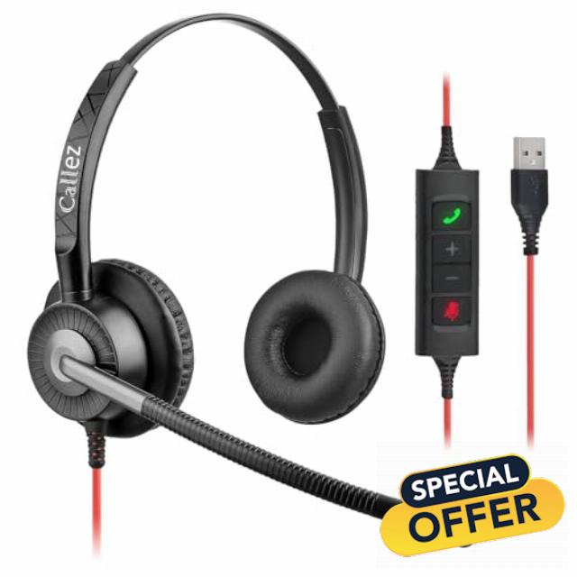 Callez USB Headset with Microphone ENC Dual Mic Noise Cancelling