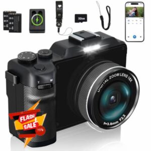4K Digital Camera for Photography 64MP 18X Digital Zoom Auto Focus Macro Lens