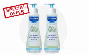 Mustela No-Rinse Cleansing Water 300ml (Pack of 2) – Gentle Baby Micellar Water for Face