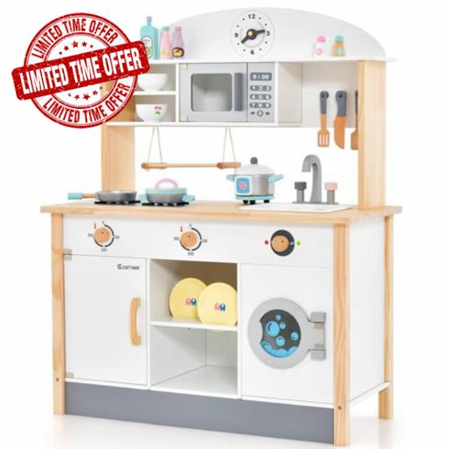 GYMAX Wooden Kids Play Kitchen