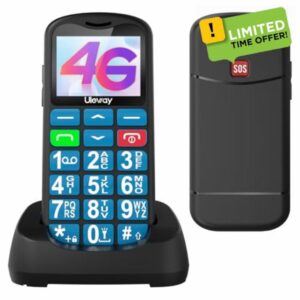 uleway 4G Big Button Mobile Phone for Elderly Easy to Use Basic SIM Free Unlocked Senior Mobile Phone With SOS Emergency Button