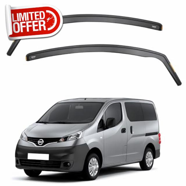 ISPEED Wind Deflectors for Nissan NV200 / e-NV200 2009-2025 2pc Set Accessories - Keep Your Car Ventilated in Rain - Reduce Wind Turbulence - Tinted In-Channel