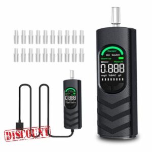 Breathalyzer Alcohol Tester with USB Rechargeable and 20 Mouthpieces