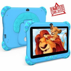 Kids Tablet Android 7 inch Childrens Tablet for Kids with WiFi Dual Camera Parental Control 32GB ROM 128 GB Expand Toddler Tablets with Kid Software Educational Games Ages 3 to 7 Years (Blue)