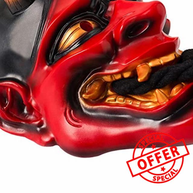 Japanese Resin Horror Face Cover for Halloween Cosplay Props