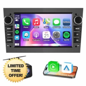 4G+64G Android 15 Car Radio for Opel Astra Corsa Vauxhall Meriva Zafira Vivaro with Wireless Carplay Android Auto