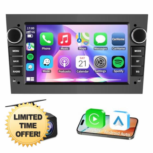 4G+64G Android 15 Car Radio for Opel Astra Corsa Vauxhall Meriva Zafira Vivaro with Wireless Carplay Android Auto