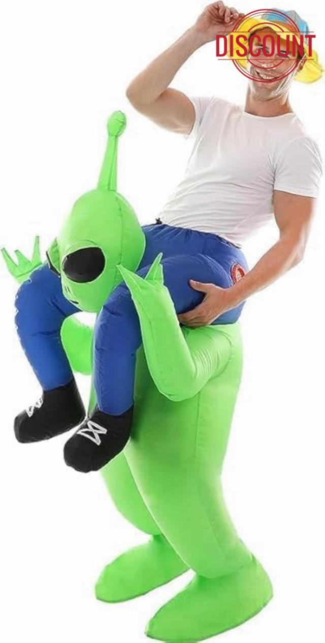 Alien Kidnapping Inflatable Costume Spooktacular Creations Adult Halloween Christmas Funny Cosplay Party Festival Mask Prom (160-190cm)