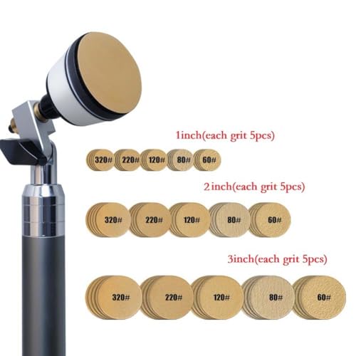 1/2/3 Inch Sanding Blocks with Hook and Loop Discs for Lathe