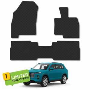 Jaecoo 7 [Plug-In-Hybrid Models] (2024+) Rubber Car Mats Compatible with Accessories Tailored Fit Heavy-Duty Floor Mats Set Accessory Waterproof Durable Custom Fit 4 Pieces Water Resistant Easy-Clea