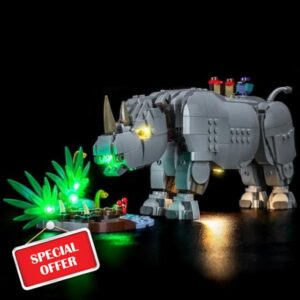 Led Light Set Compatible with Lego 31171 Wild Animals: Majestic Rhino with Birds Led Decoration Lighting Kit Compatible with Lego 31171 3-in-1 Building Blocks Model
