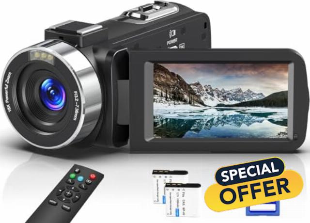 8K 64MP Video Camera Camcorder with IR Night Vision Vlogging Camera