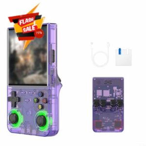 R36 Ultra Handheld Game Console with 128GB Storage and 4.0-inch HD Screen Retro Gaming Device for Portable Play(purple)