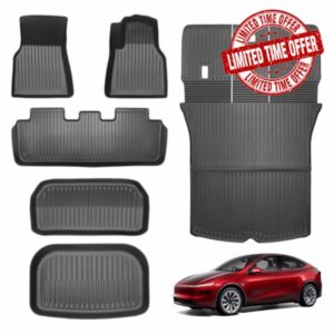 Car Floor Mats Fit for 2021-2024 Tesla Model Y (Not for Juniper) All Weather Easy Clean Anti-Slip Dog Friendly and Waterproof