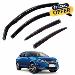 Team HEKO Wind Deflectors for Nissan Qashqai 2021- Front & Rear Set of Window Deflectors Accessories UV & Scratch Resistant Acrylic In-Channel Fitting ISO Certified Air Ventilation & Rain Protectio