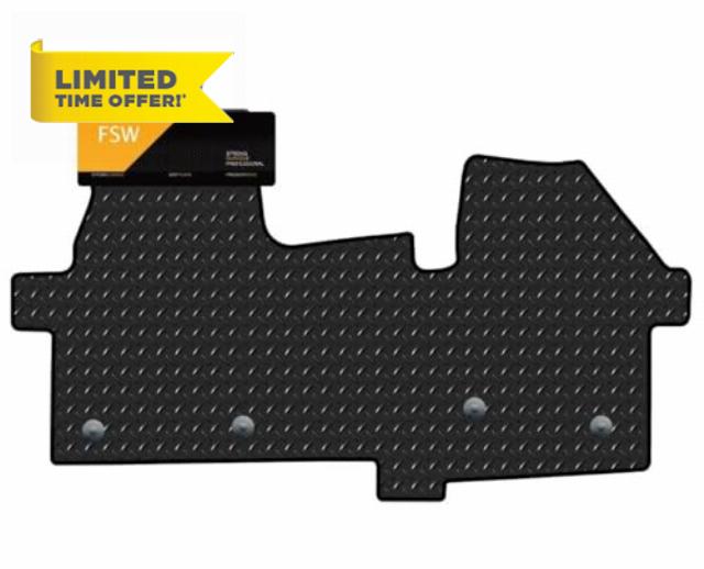 FSW - Compatible with Volkswagen Transporter T7 Manual 2025-Onwards Tailored Rubber Van Floor Mats - With Black Trimming - 3mm Heavy Duty Rubber