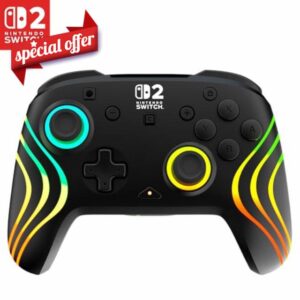 Turtle Beach Afterglow Wave Black Wireless RGB Gaming Controller. Officially Licensed for Nintendo Switch 2